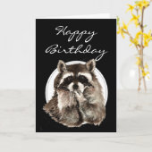 Funny, Old Age, Spaß, Birthday Raccoon Karte (Gelbe Blume)