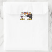 Funny Old Buzzard Hochzeit Cartoon Art Runder Aufkleber (Tasche)