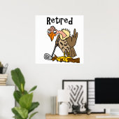 Funny Old Buzzard Pielen Golf Ruhiger Cartoon Poster (Heimbüro)