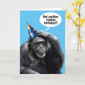 Funny Old Chimpanze mit Party Hat Geburtstag Karte (Gelbe Blume)