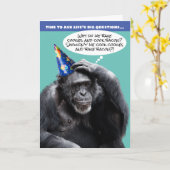 Funny Old Chimpanzee Life große Fragen Geburtstag Karte (Gelbe Blume)