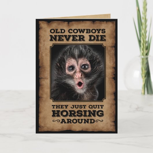 FUNNY OLD COWBOY CUSTOMIZABLE FOTO CARD KARTE (Vorderseite)