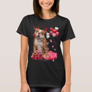 Funny Old English Bulldog Rose Happy Valenti T-Shirt