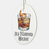 Funny Old Fashion Holiday Cocktail Christmas Keramik Ornament (Links)