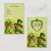 FUNNY OLD FASHION ST.PATRICK'S CATS, HERZMONOGRAM VISITENKARTE (Vorne/Hinten)