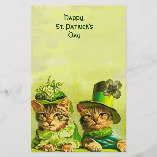 FUNNY OLD FASHION ST PATRICK'S DACATCATS, KLEEBLAT BRIEFPAPIER (Vorderseite)