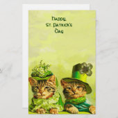 FUNNY OLD FASHION ST PATRICK'S DACATCATS, KLEEBLAT BRIEFPAPIER (Vorne/Hinten)