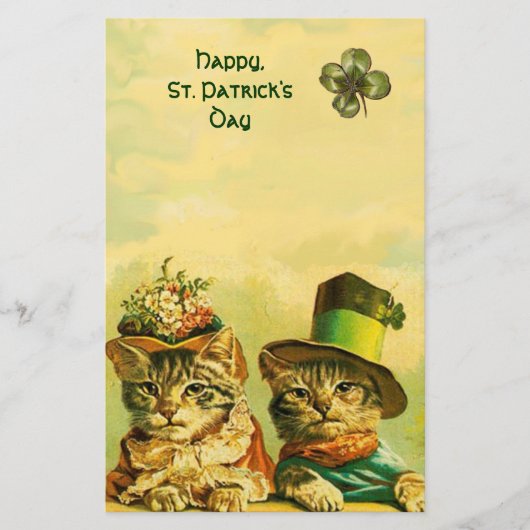 FUNNY OLD FASHION ST PATRICK'S DACATCATS, KLEEBLAT BRIEFPAPIER (Vorderseite)