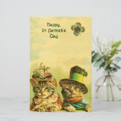 FUNNY OLD FASHION ST PATRICK'S DACATCATS, KLEEBLAT BRIEFPAPIER (Stehend Vorderseite)