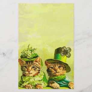 FUNNY OLD FASHION ST PATRICK'S DACATCATS, KLEEBLAT BRIEFPAPIER