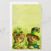 FUNNY OLD FASHION ST PATRICK'S DACATCATS, KLEEBLAT BRIEFPAPIER (Vorne/Hinten)