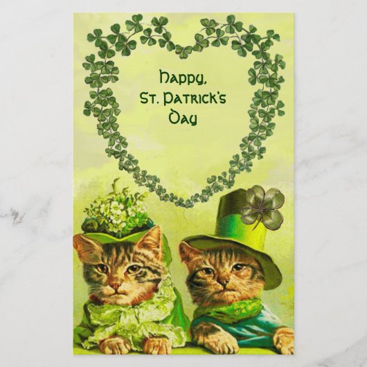 FUNNY OLD FASHION ST PATRICK'S DACATCATS, KLEEBLAT BRIEFPAPIER (Vorderseite)