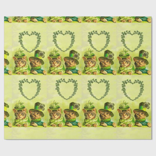 FUNNY OLD FASHION ST.PATRICK'S DAKATZEN MIT HERZ GESCHENKPAPIER (Flach)