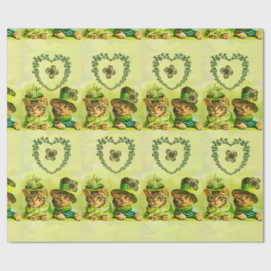 FUNNY OLD FASHION ST.PATRICK'S DAKATZEN MIT HERZ GESCHENKPAPIER (Flach)