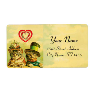 FUNNY OLD FASHION VALENTINE'S DAY CATCATS WITH HEA