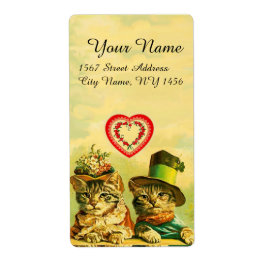 FUNNY OLD FASHION VALENTINE'S DAY CATCATS WITH HEA