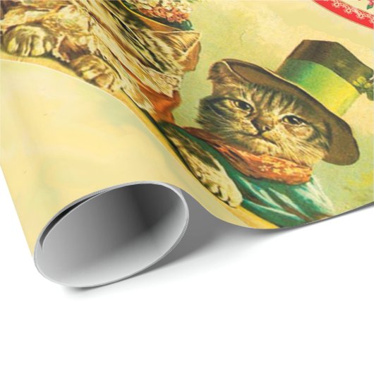 FUNNY OLD FASHION VALENTINE'S DAY CATCATS WITH HEA GESCHENKPAPIER (Rolleneckpunkt)