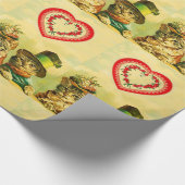 FUNNY OLD FASHION VALENTINE'S DAY CATCATS WITH HEA GESCHENKPAPIER (Ecke)