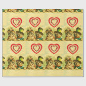 FUNNY OLD FASHION VALENTINE'S DAY CATCATS WITH HEA GESCHENKPAPIER (Flach)