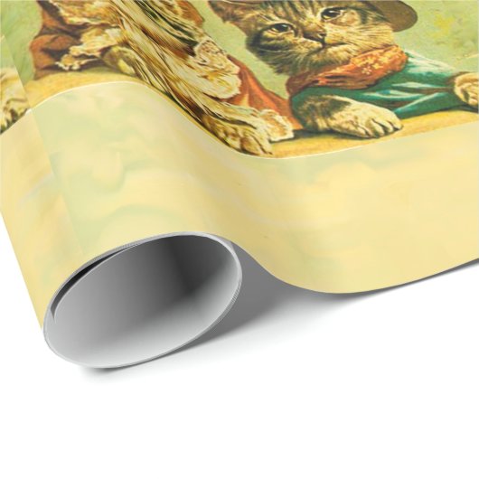 FUNNY OLD FASHION VALENTINE'S DAY CATCATS WITH HEA GESCHENKPAPIER (Rolleneckpunkt)