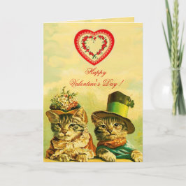 FUNNY OLD FASHION VALENTINE'S DAY CATCATS WITH HER FEIERTAGSKARTE