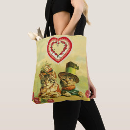 FUNNY OLD FASHION VALENTINE'S DAY CATS, Heart, Ros Tasche