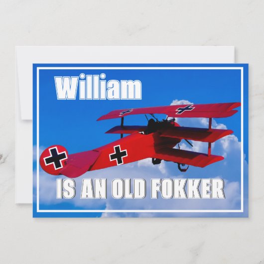 Funny Old Fokker DR1 Einladung (Vorderseite)