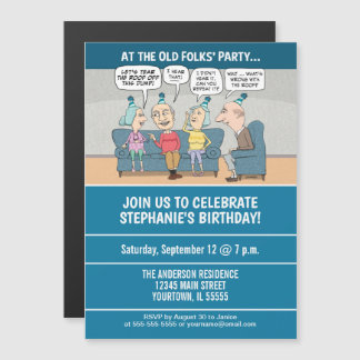 Funny Old Folks Geburtstagsparty Magneteinladung