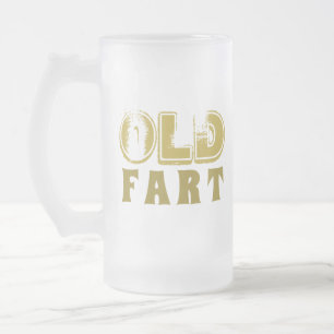 Funny Old Furz Birthday Gold Typografie Mattglas Bierglas