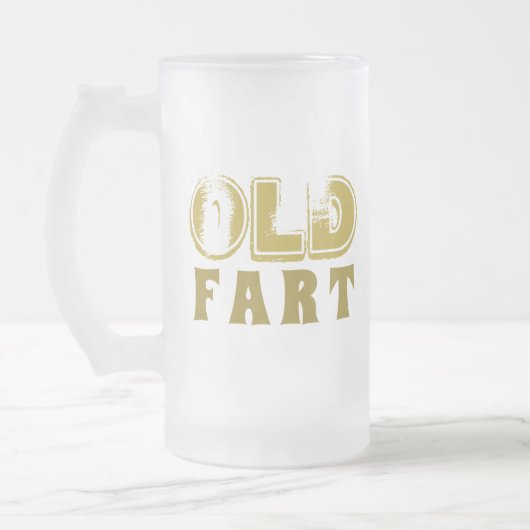 Funny Old Furz Birthday Gold Typografie Mattglas Bierglas (Links)