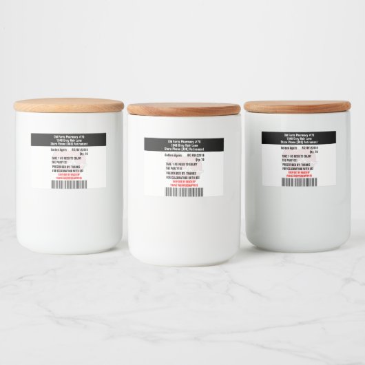 Funny Old Furzen Party Verschreibung RX Flasche Et Lebensmitteletikett (Flaschen)