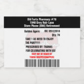 Funny Old Furzen Party Verschreibung RX Flasche Et Lebensmitteletikett (Einzelnes Label)