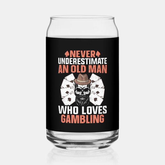 Funny old Gambling Word Art Dosenglas (Vorderseite)