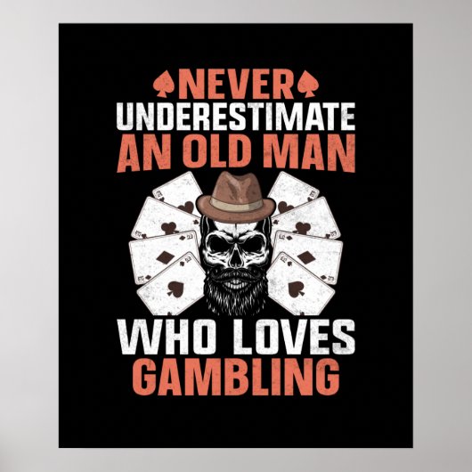Funny old Gambling word Art Spielzimmer Poster (Vorne)