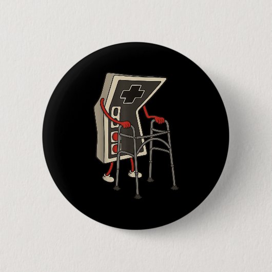 Funny Old Gamer Gaming Retro 80er 90s Videospiel O Button (Vorderseite)