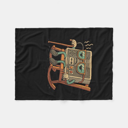 Funny Old Gamer Gaming Retro 80er 90s Videospiel O Fleecedecke (Vorderseite (Horizontal))