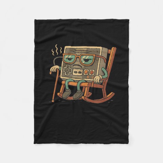 Funny Old Gamer Gaming Retro 80er 90s Videospiel O Fleecedecke (Vorderseite)