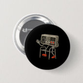 Funny Old Gamer Gaming Retro 80s 90s Retro Video G Button (Vorne & Hinten)