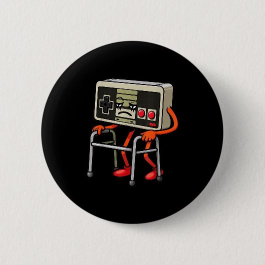 Funny Old Gamer Gaming Retro 80s 90s Video Game Ol Button (Vorderseite)