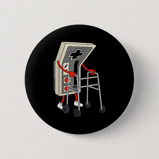 Funny Old Gamer Gaming Retro 80s 90s Video Game Ol Button (Vorderseite)