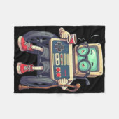 Funny Old Gamer Retro 80s 90s Video Game Controlle Fleecedecke (Vorderseite (Horizontal))
