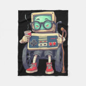 Funny Old Gamer Retro 80s 90s Video Game Controlle Fleecedecke (Vorderseite)