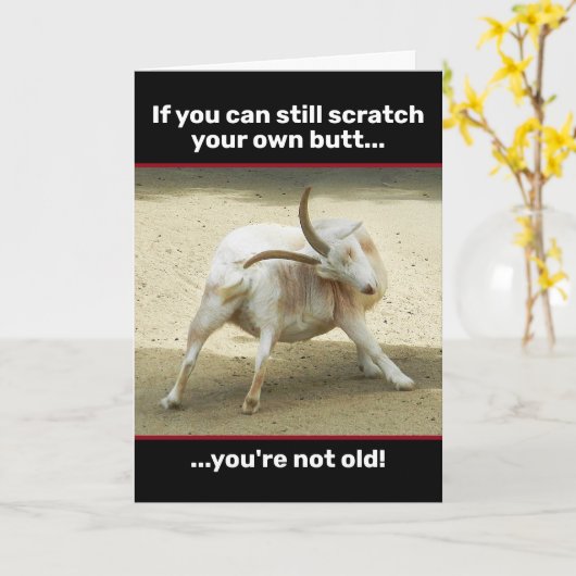 Funny Old Goat kann noch seinen eigenen Hintern kr Karte (Gelbe Blume)