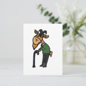 Funny Old Goat Original Cartoon Postkarte (Stehend Vorderseite)