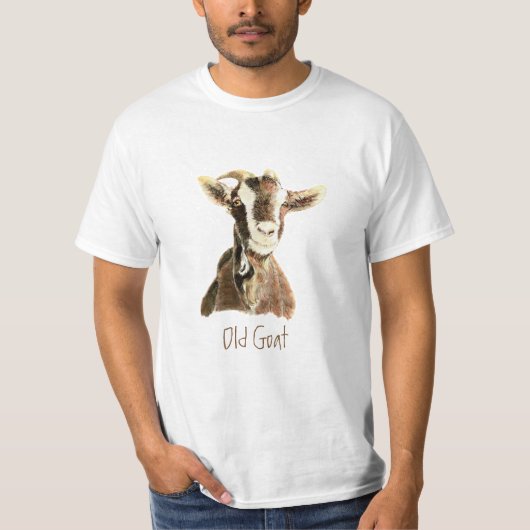 Funny Old Goat, Spaß "Over Hill" Fun Zitat T-Shirt (Vorderseite)