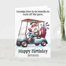 *~* Funny Old Golf Cart Man - AP94 Geburtstagskart Dankeskarte