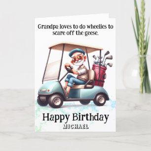*~* Funny Old Golf Cart Man - AP94 Geburtstagskart Dankeskarte