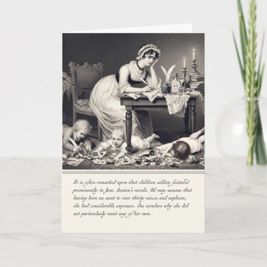 Funny Old Graving von Jane Austen Card Karte (Vorderseite)