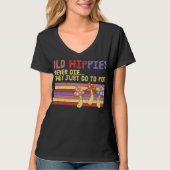 Funny Old Hippies geben nie auf T-Shirt (Vorderseite)