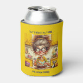 Funny Old Lady Baker's Themed Dosenkühler (Kanne Vorderseite)